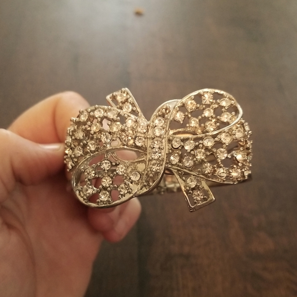 clasp on ribbon fake diamond jewelry bracelet
